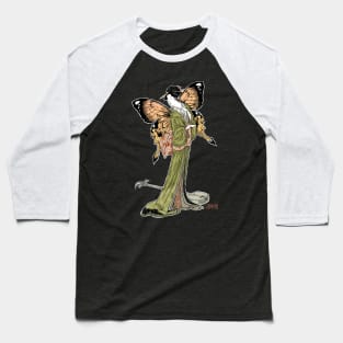 Butterfly Geisha Baseball T-Shirt